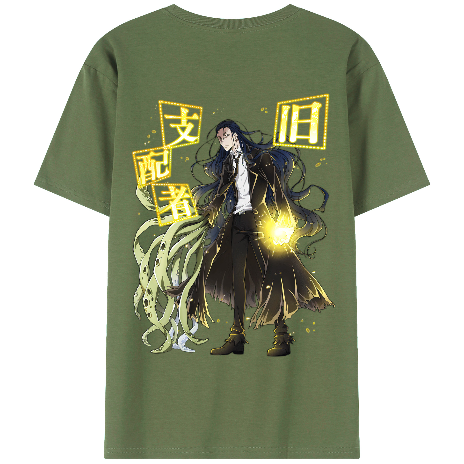 （画像用） 文豪ストレイドッグス Bungo Stray Dogs 綿100％ メンズ半袖Tシャツ（バックプリント） 通気性